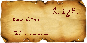 Kusz Éva névjegykártya