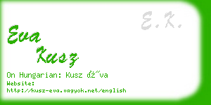 eva kusz business card